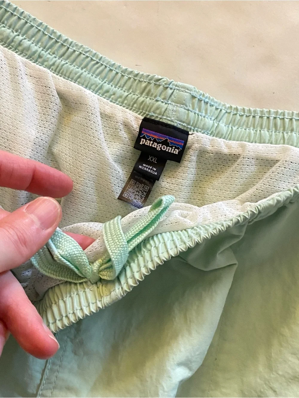 Patagonia Swim Trunks Shorts Mens Size XXL Light Green Swimsuit Beach Vacation